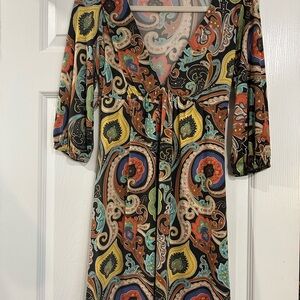 Charlotte Russe Multicolor Paisley Midi Dress